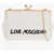 Moschino Love Solid Color Handbag With Printed Logo And Removable Cha White