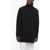 Off-White Turtleneck Wool Blend Micro Buclè Oversized Pullover Black