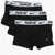 Nike Solid Color 3 Pairs Of Boxer Set With Logoed Band At The Wai Black