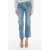 CORMIO High Waisted Flared Fit Jeans With Buckle Blue