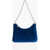 Stella McCartney Velvet Falabella Shoulder Bag With Silver-Tone Chain Embelli Blue