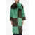 STAND STUDIO Check Patterned Nino Eco-Fur Coat Green