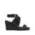 Isabel Marant Black Espadrille Wedge Sandals in Leather Woman BLACK