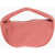 BY FAR Textured Leather Baby Cush Hand Bag With Silver Metal Chain Pink
