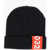 032c Solid Color Beanie With Contrasting Logo Black