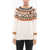 Ermanno Scervino Crew Neck Embroidered Wool Blend Pullover With Crystals Multicolor