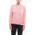 REINA OLGA Open 22 Brushed Cotton Crew-Neck Sweatshirt With Contrasting Pink