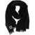 Destin Solid Color Fleecy Scarf With Fringes Black