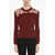 Philipp Plein Ribbed Twine Sweater With Embroidered Logo Burgundy