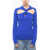 Versace Knotted Ribbed Pullover With Cut-Out Blue