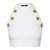 Balmain White Sleeveless Crop Top With Jewel Buttons In Viscose Blend Woman WHITE