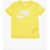Nike Solid Color Crew-Neck T-Shirt With Printed Logo Yellow