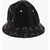 MARINE SERRE White Line Denim Bucket Hat With Printed Moon Black