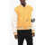 424 Virgin Wool Bomber Jacket With Leather Sleeves Yellow