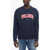 SPORTY & RICH Printed Cotton Unisex Crew-Neck Sweatshirt Blue