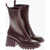 Chloe Side Zip Rubber Bety Booties With Squared Toe 7Cm Burgundy
