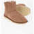 Suicoke Suede Ankle Boots With Real Fur Inner Brown