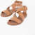 Doucal's Leather Sandals With Golden Buckle Brown