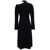 Ferragamo Midi Black Dress with Cut-Out and Long Sleeve in Viscose Blend Woman BLACK