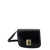 Salvatore Ferragamo 'Fiamma S' Black Shoulder Bag With Logo Detail And Oblique Flap In Leather Woman Black