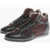 CORNELIANI Id Eco-Fur Lined High-Top Sneakers Burgundy