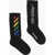 OFF-WHITE KIDS Ribbed Long Socks With Contrasting Logo Embroidery Black