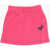 OFF-WHITE KIDS Solid Color Sweat Mini Skirt With Drawstring Waist Pink