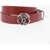 Alexander McQueen Solid Color Leather Belt With Silver-Tone Buckle 25Mm Red