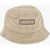 PLEASURES Solid Color Bucket Hat With Logo Patch Beige