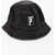 PLEASURES Denim Bucket Hat With Logo Patch Black
