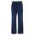 TOTÊME Blue High-Waisted Jeans with Logo Patch in Cotton Denim Woman BLU