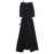 THE ATTICO Midi Black Skirt with Maxi Cut-Out in Denim Woman BLACK