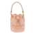 Marc Jacobs 'The Leather Bucket' Mini Pink Handbag With Drawstring And Front Logo In Hammered Leather Woman PINK