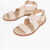 Doucal's Leather Sandals With Golden Buckle Beige