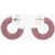 AMINA MUADDI Silver Cameron Hoop Earrings With Rhinestone Embellishment Pink