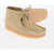 Clarks Suede Wallabee Shoes With Crepe Sole Beige