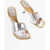 WANDLER Mirrored Effect Leather Julio Thong Sandals With Spool Heel Silver