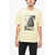 UNTITLED ARTWORKS Contrast Print Cotton Crew-Neck T-Shirt Beige