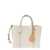 Tory Burch 'Perry' Small White Tote Bag with Removable Shoulder Strap in Grainy Leather Woman WHITE