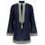 Tory Burch Blue Tunic with Contrasting Details and Tassel in Cotton Woman BLU