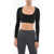 DSQUARED2 Viscose Blend Cropped Top With Scoop Nekcline Black