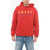Raf Simons Fleece Cotton Regular Fit Hoodie With Print Red