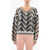MISSONI BEACHWEAR Herringbone Patterned Wool Sweater Beige