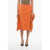 Burberry Wool Maxi Skirt With Map Print Orange