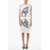 Burberry Silk Midi Dress With Logo Print And Lace Details White