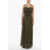 P.A.R.O.S.H. Tulle Maxi Dress With Ruches Green
