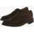 CORNELIANI Brogue Suede Derby Shoes With Rubber Sole Brown