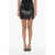 Isabel Marant Leather Mini Skirt With Side Slit Black
