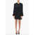 Stella McCartney Satin Panelled Dress With Puffed Sleeves Black