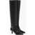 3JUIN Over-The-Knee Leather Boots With Point Toe Black
